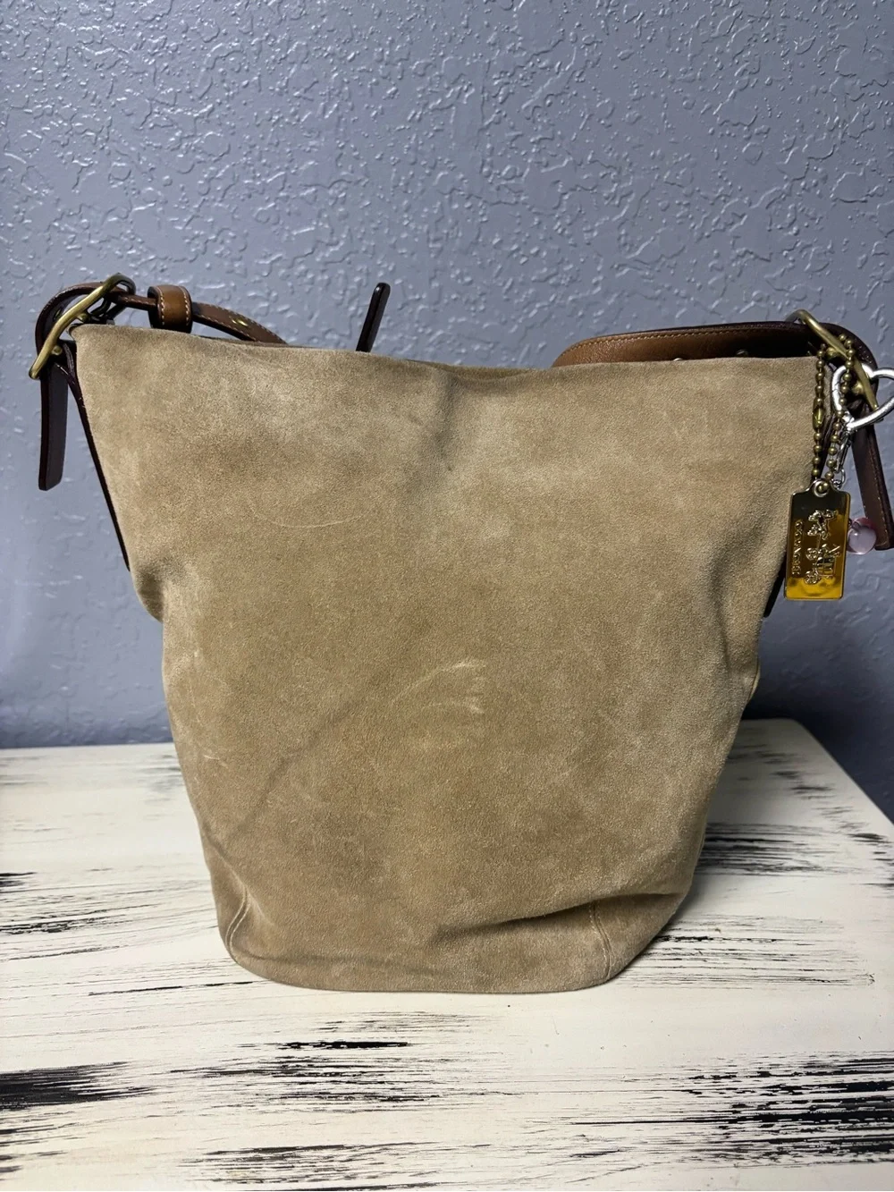 Vintage Coach 9187 Suede Duffle Sac Bucket Bag Y2K 2002
